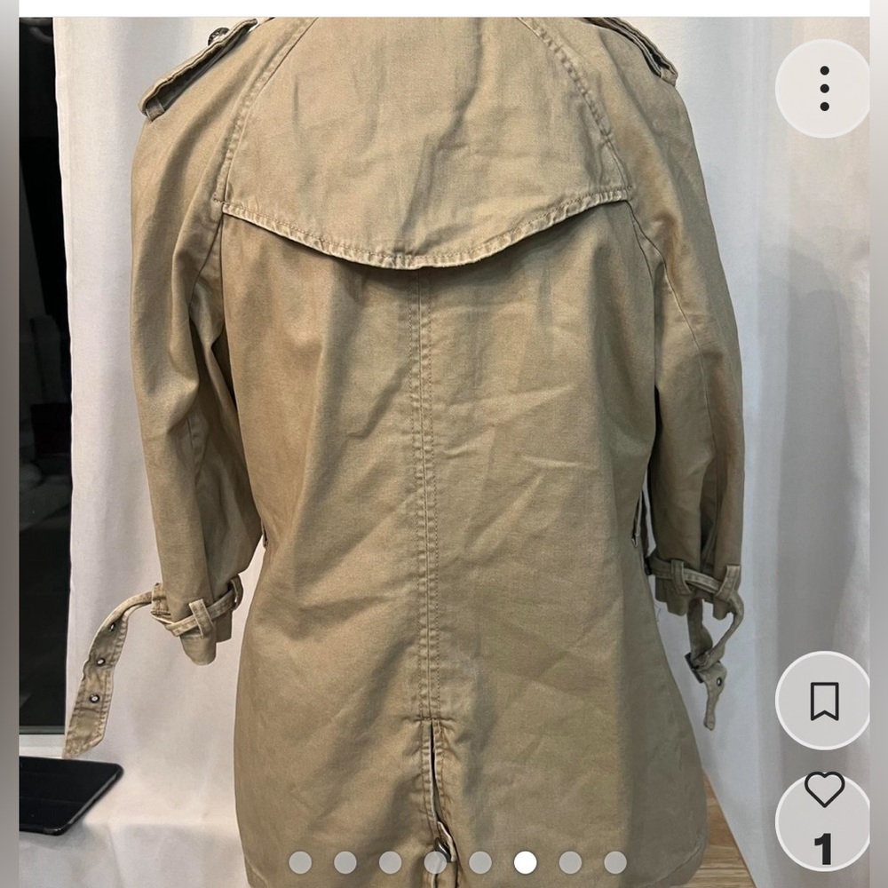Free People Tan Double-Breasted Trench Coat - Picture 3 of 8
